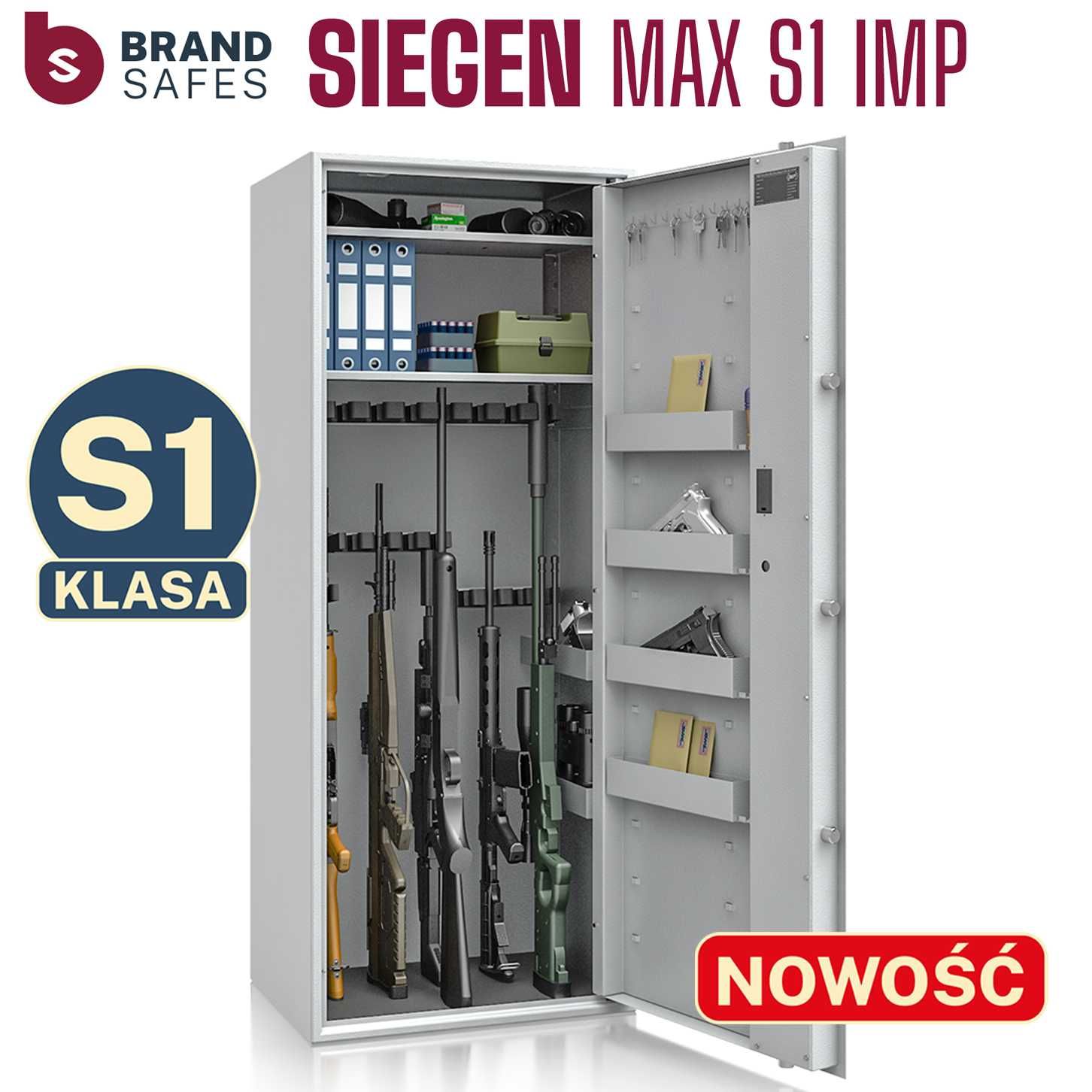 Szafa na broń SIEGEN MAX kl S1 18 szt. broni 84.02 zamek elektroniczny