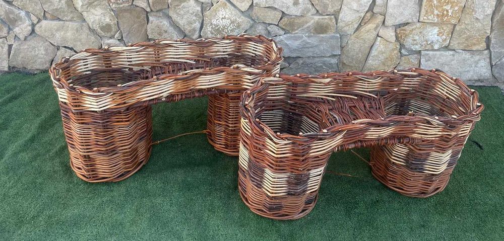 Alforges ou Ceirão; cestos. Em vime para bicicleta, antiguidades