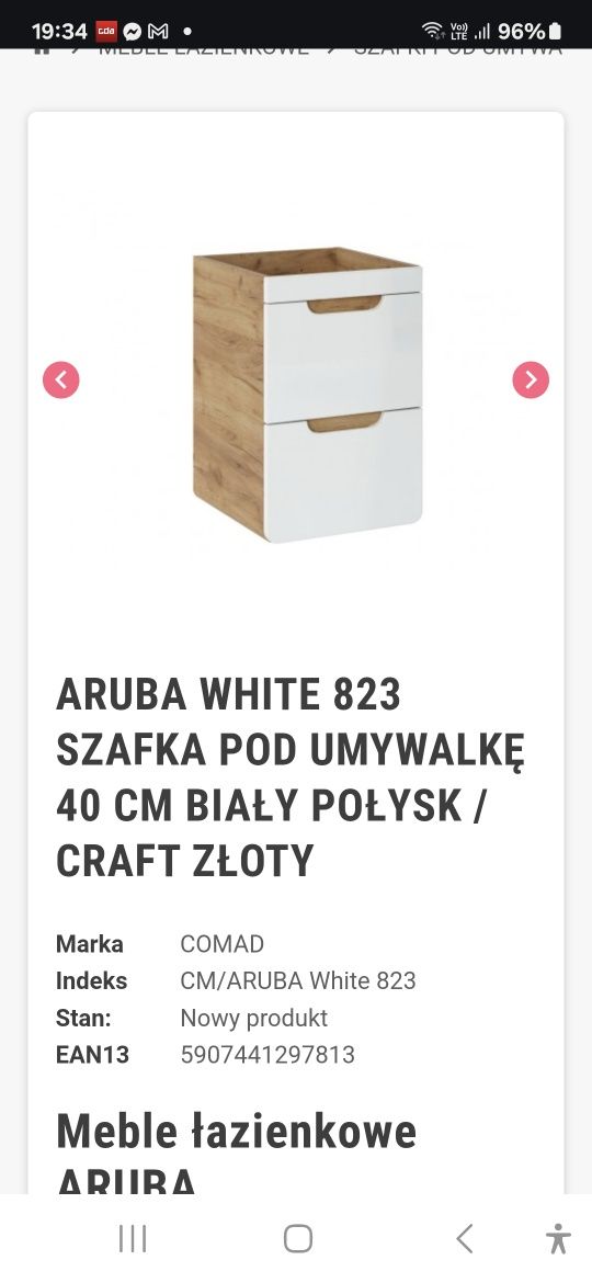 Szafka pod umywalkę