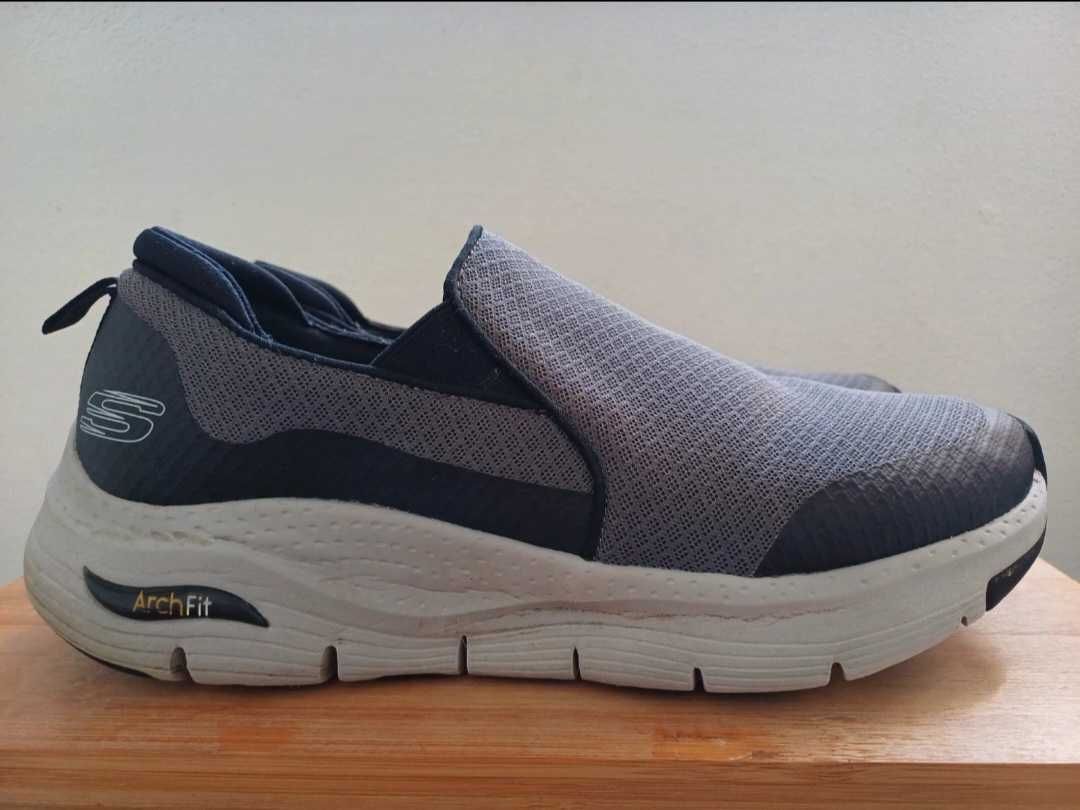 Ténis Skechers Arch Fit - Banlin cinza e preto