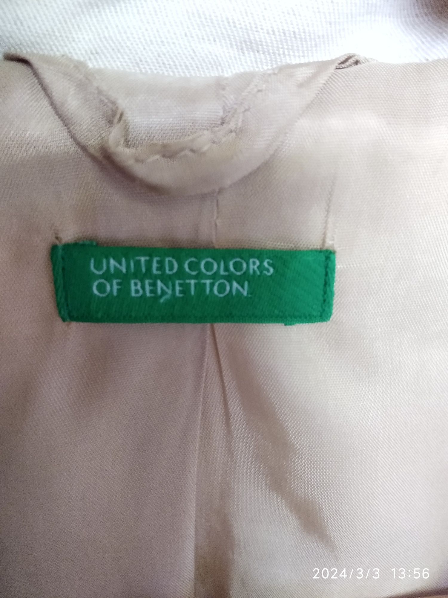 Піджак жіночий Benetton, лляний, льон, р. 42