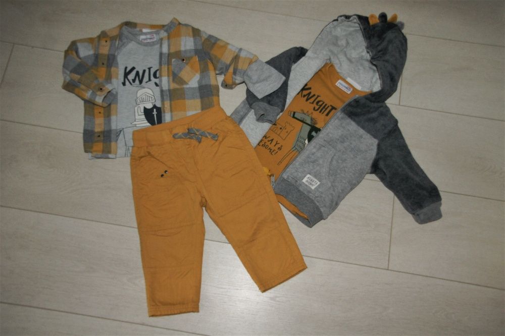 Szara bluzeczka bluzka Coccodrillo 80 do kompletu IDEALNA