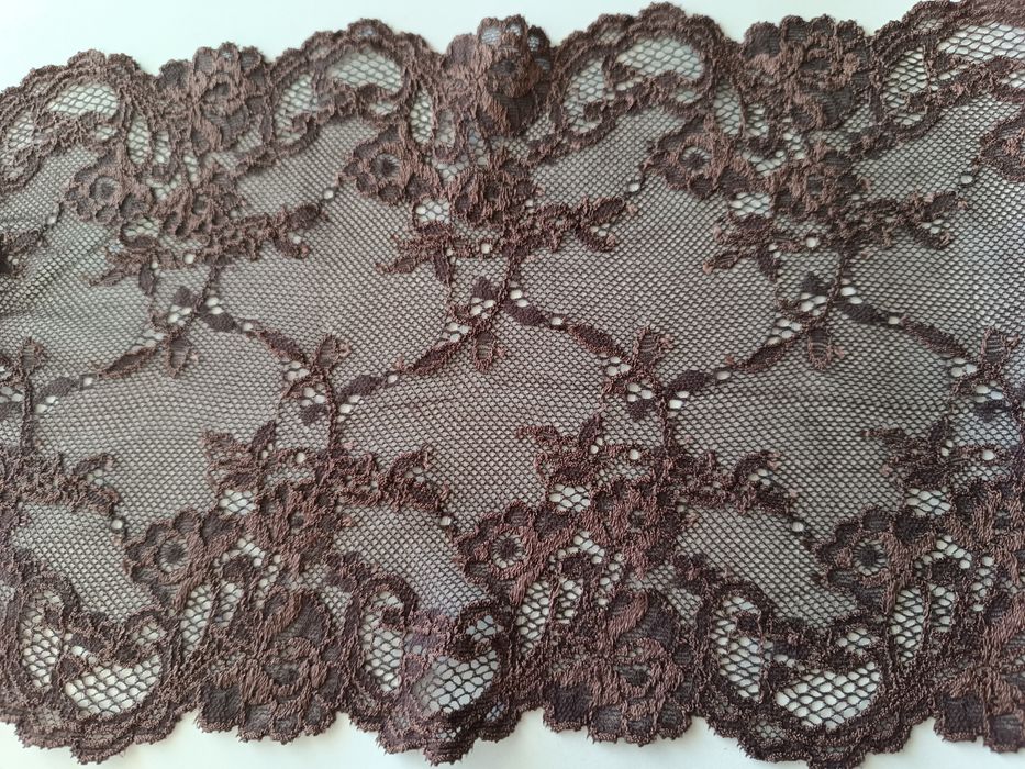 Koronka elastyczna brązowa