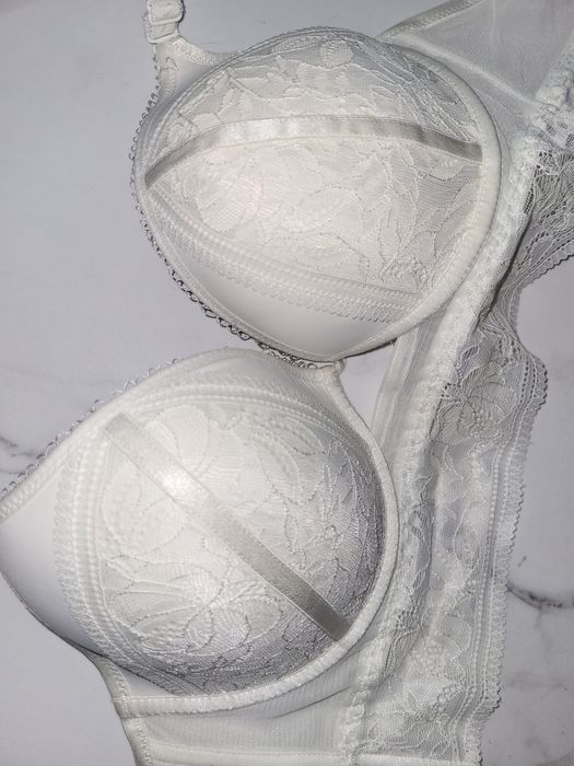 Бюстгальтер у кольорі айворі з мережевом