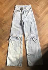 H&M Divided jeansy spodnie jasnoniebieskie b. szer. nogawki 32 XXS BDB