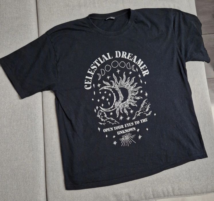 T-shirt celestial fairy księżyc słońce nadruk