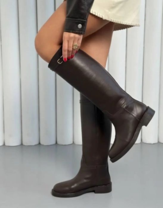 Ботфорти шкіряні