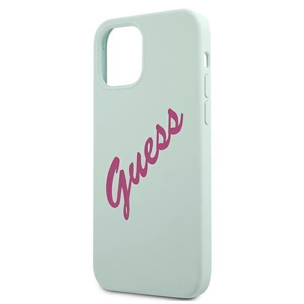 Etui Guess Silicone Vintage do iPhone 12 Mini - Niebieski Fuksja