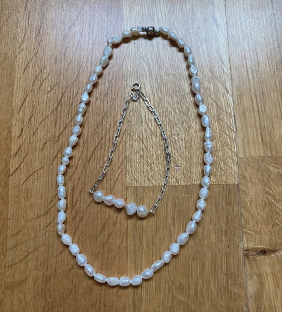 Elegancka bransoletka srebrna 19,5cm z perłami