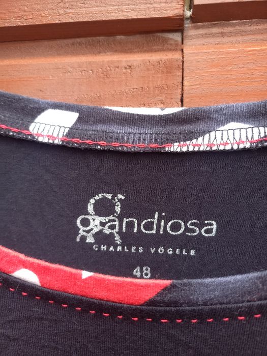 Czarna bluzka damska | 48 4XL, grandiosa