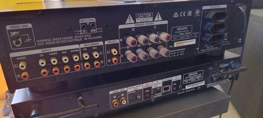Denon  radio + wzmacniacz+ kolumny + stojaki