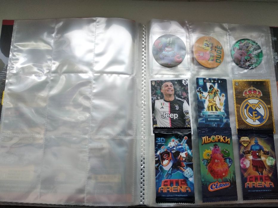 Альбомы для хранения карт,наклеек,фишек Panini,Topps, АТБ арена и др.