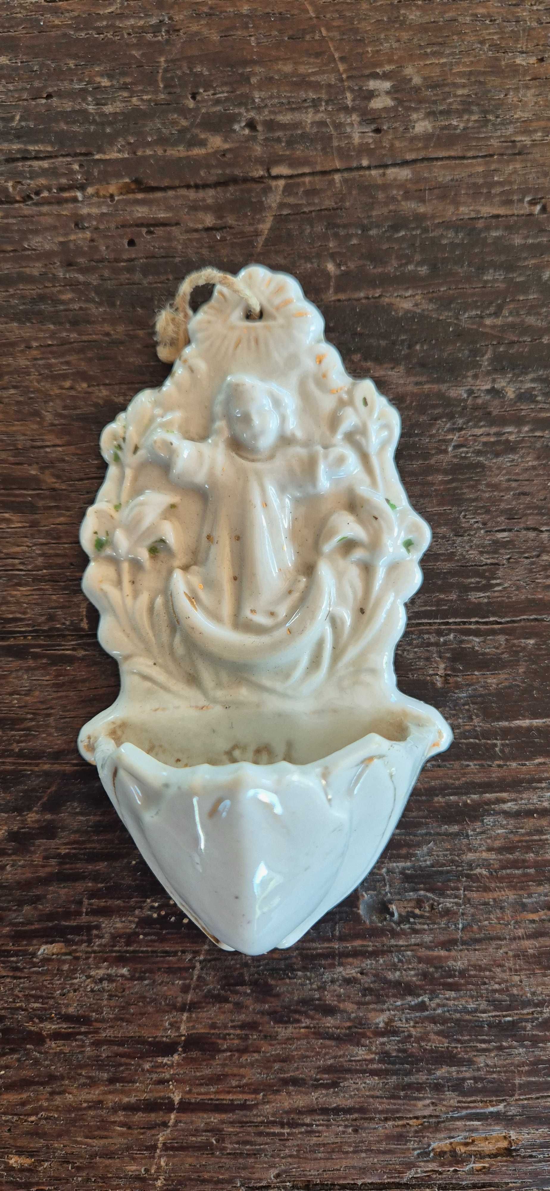 Stara antyczna porcelanowa kropielnica antyk zabytek