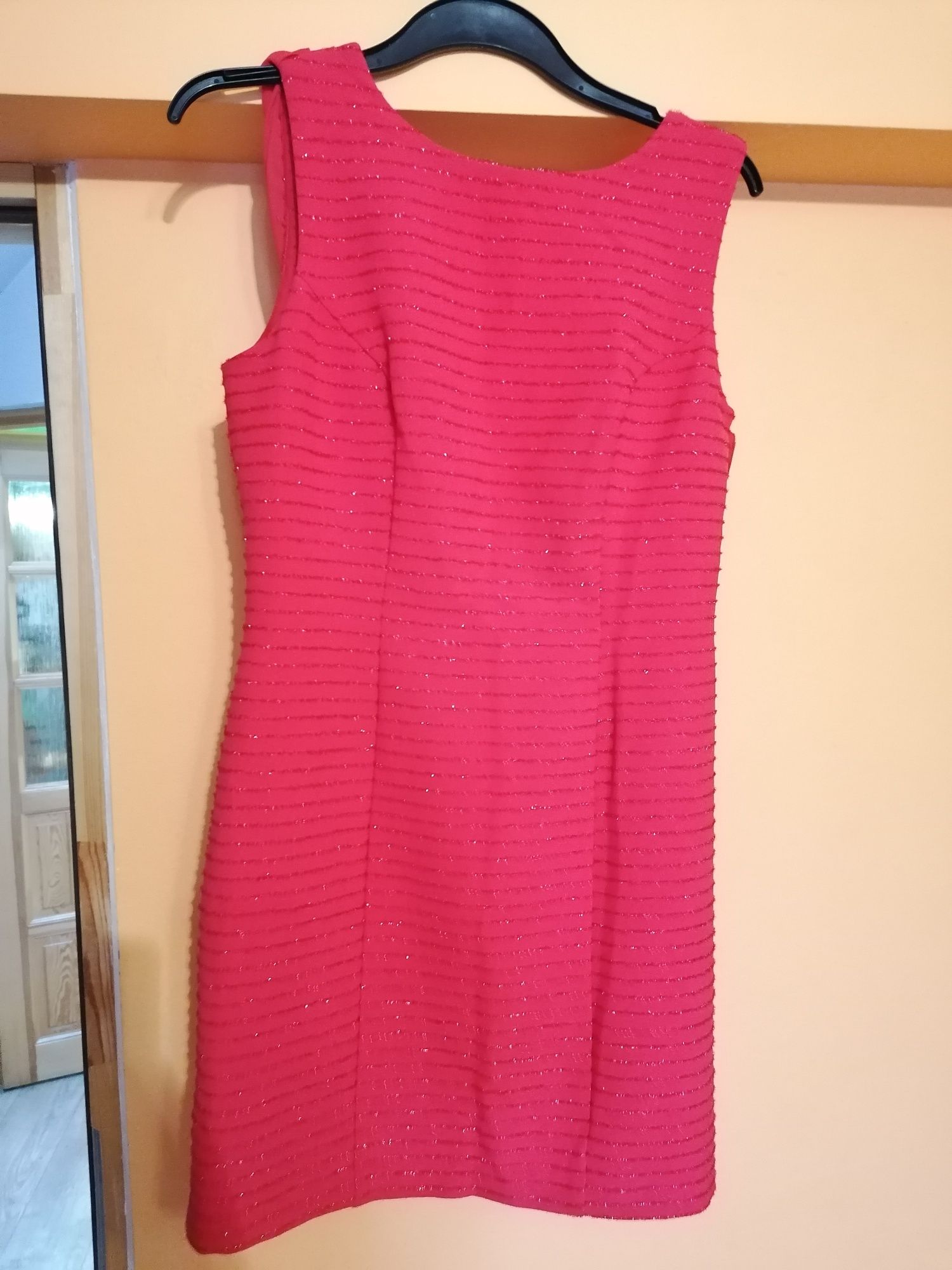 Czerwona sukienka mini, imprezowa, r. XL