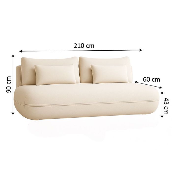 Kanapa sofa AMALFI BOUCLE rozkładana z funkcją spania + pojemnik