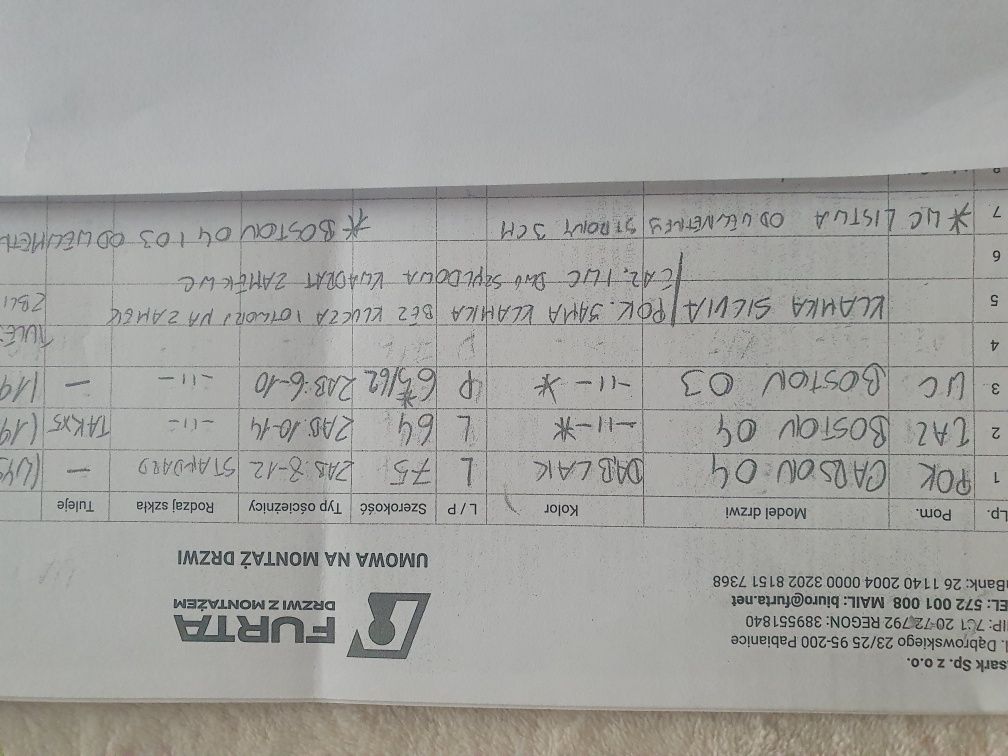 3 szt drzwi: pokojowe, łazienkowe, WC z regulowanymi futrynami