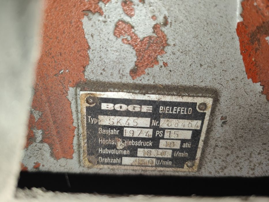 Sprężarka kompresor boge sk45 1830l / min  agregat sprężarkowy