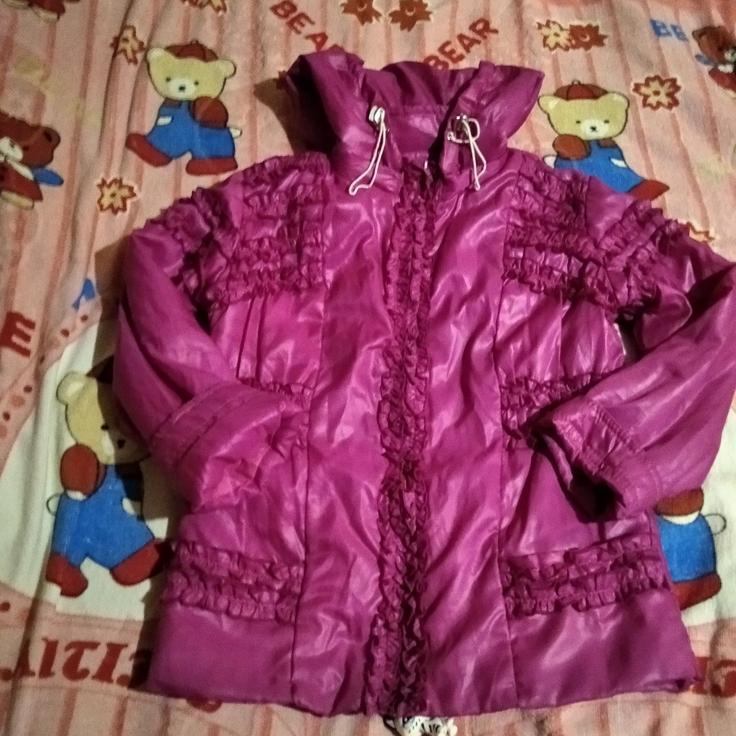Куртка вітровка на дівчинку рожевого кольору