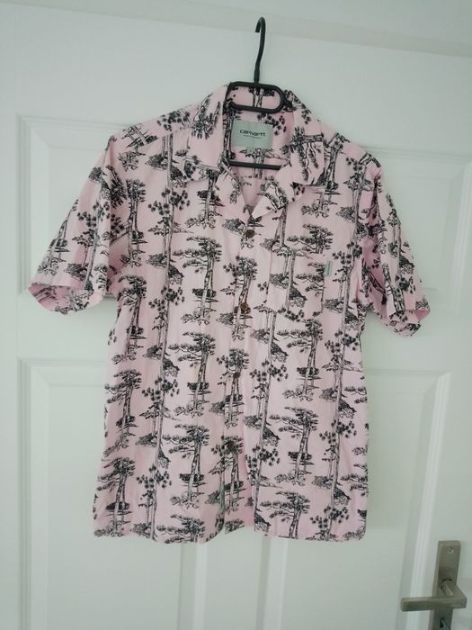 Carhartt WIP Pine Hawaii koszula hawajska różowa blockcore streetwear