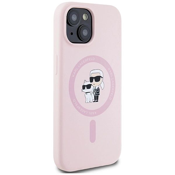 Etui Karl Lagerfeld Silicone Karl&Choupette MagSafe na iPhone 15 Plus
