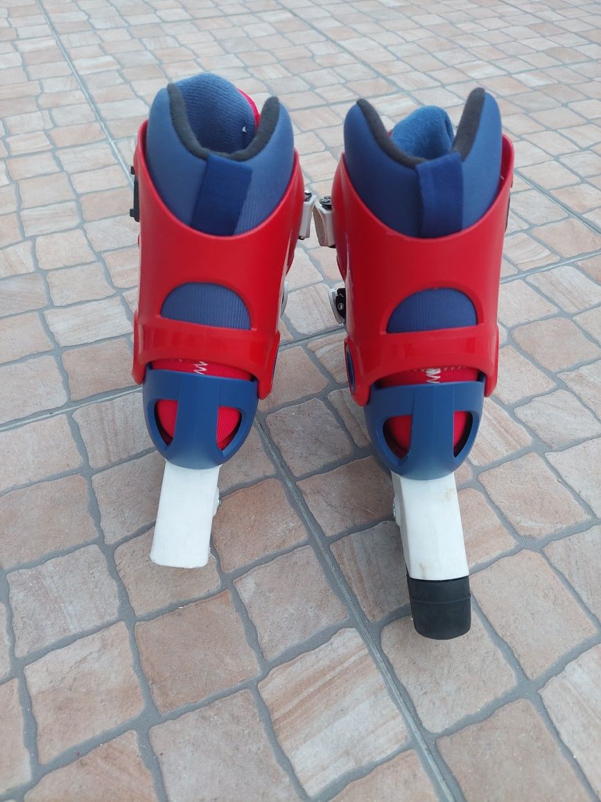 Patins em linha de crianca, 28-30 Azul e Vermelho