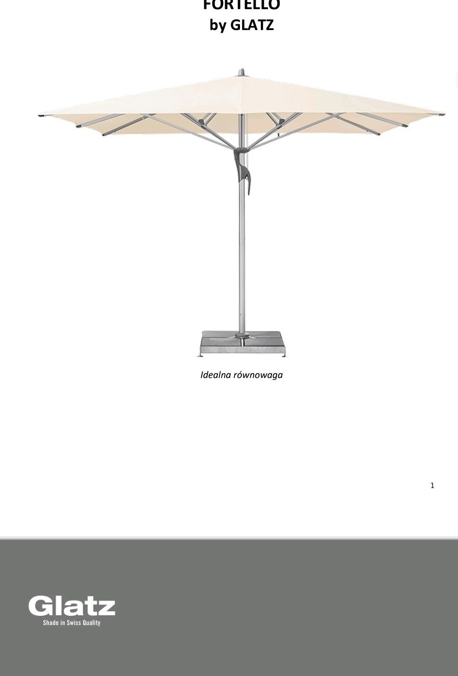 Parasol Glatz 4x4m model Fortello