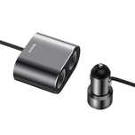 Baseus rozgałęźnik ładowarki samochodowej 2x USB 3.1A 17W + 2x gniazdo