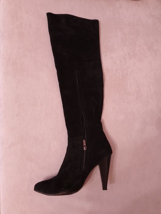 Чоботи ботфорди натуральний замшеві р. 39-40 євро