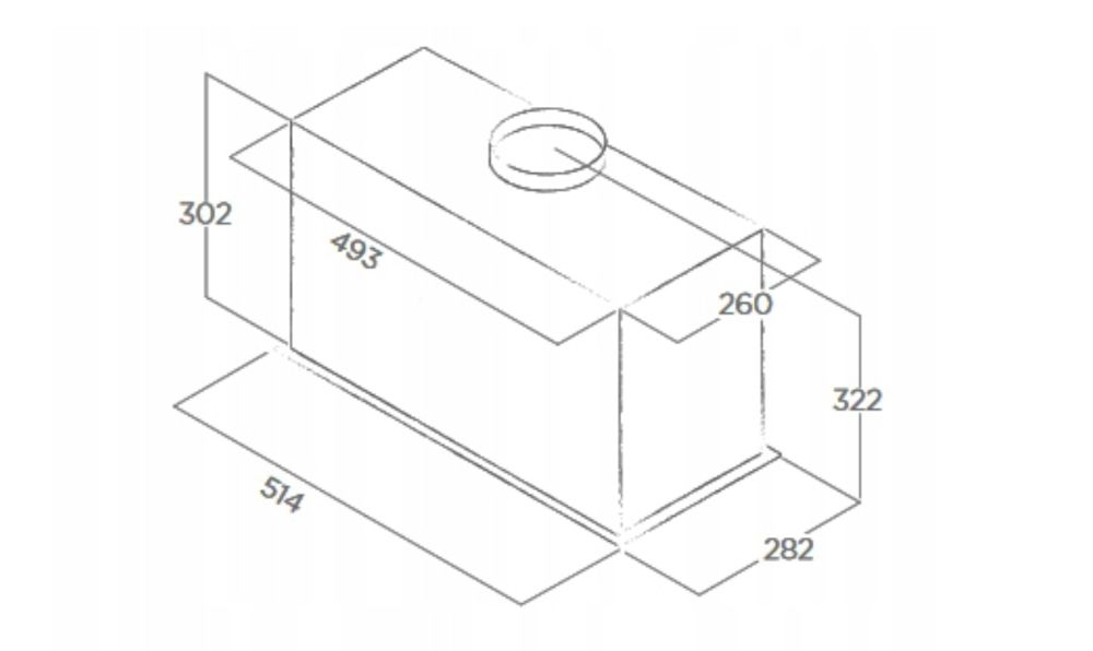 ELICA ENTER MBL/a/52 czarny mat  650m3/h do szafki 60,