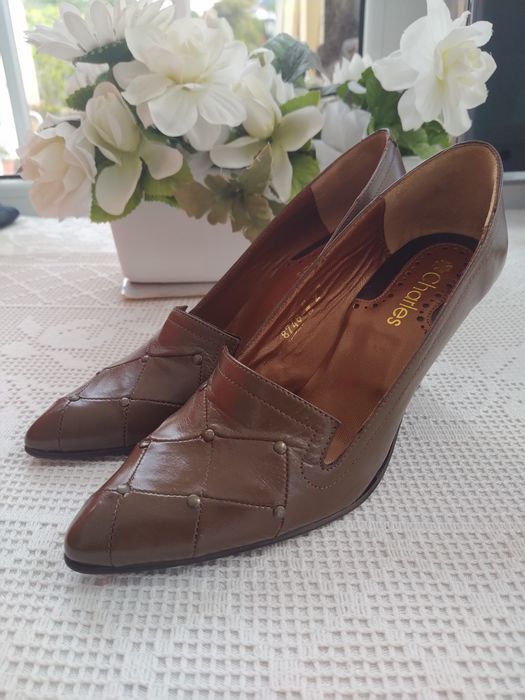 Sapatos castanho mel em pele - Charles - Tamanho 35 - Novos!