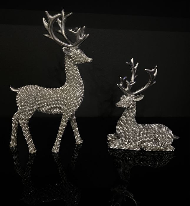 Świąteczne figurki reniferki srebrne #Home&You