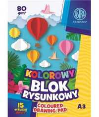 Blok kolorowy barwiony A3/15K (10szt) ASTRA