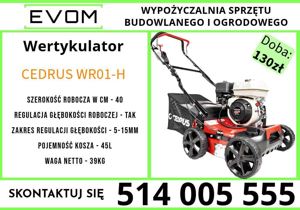 Rębak spalinowy, rozdrabniacz do gałęzi Evom wypożyczalnia sprzetu.
