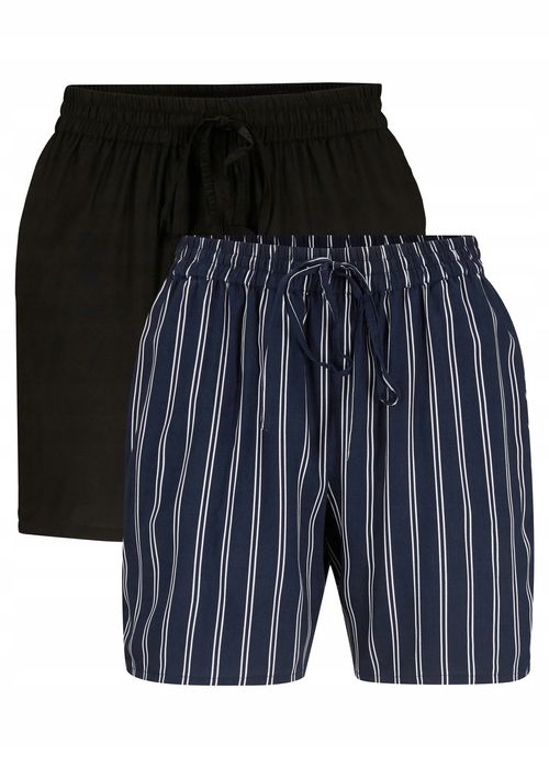 B.P.C szorty CZARNE z wiskozy z wiązaniem i kieszeniami ^38