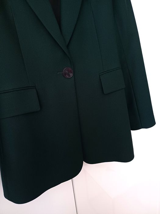 Massimo Dutti wełniana marynarka na jeden guzik 100% wełna zieleń
