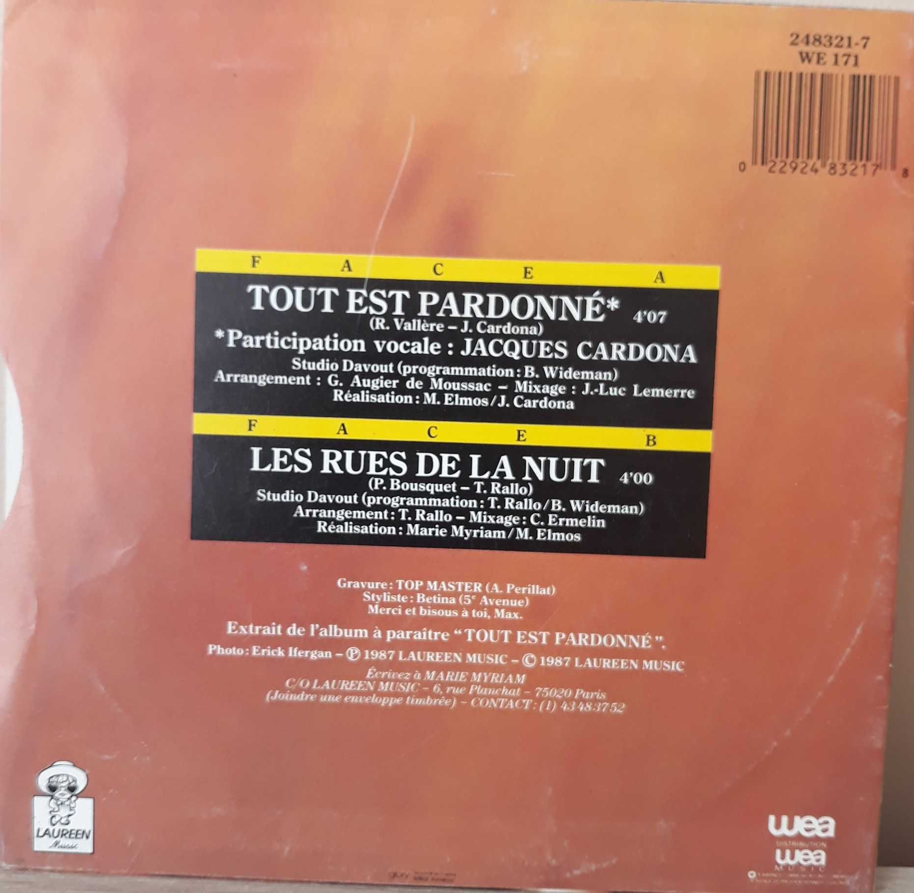 Płyta winylowa - Marie Myriam –Tout Est Pardonné