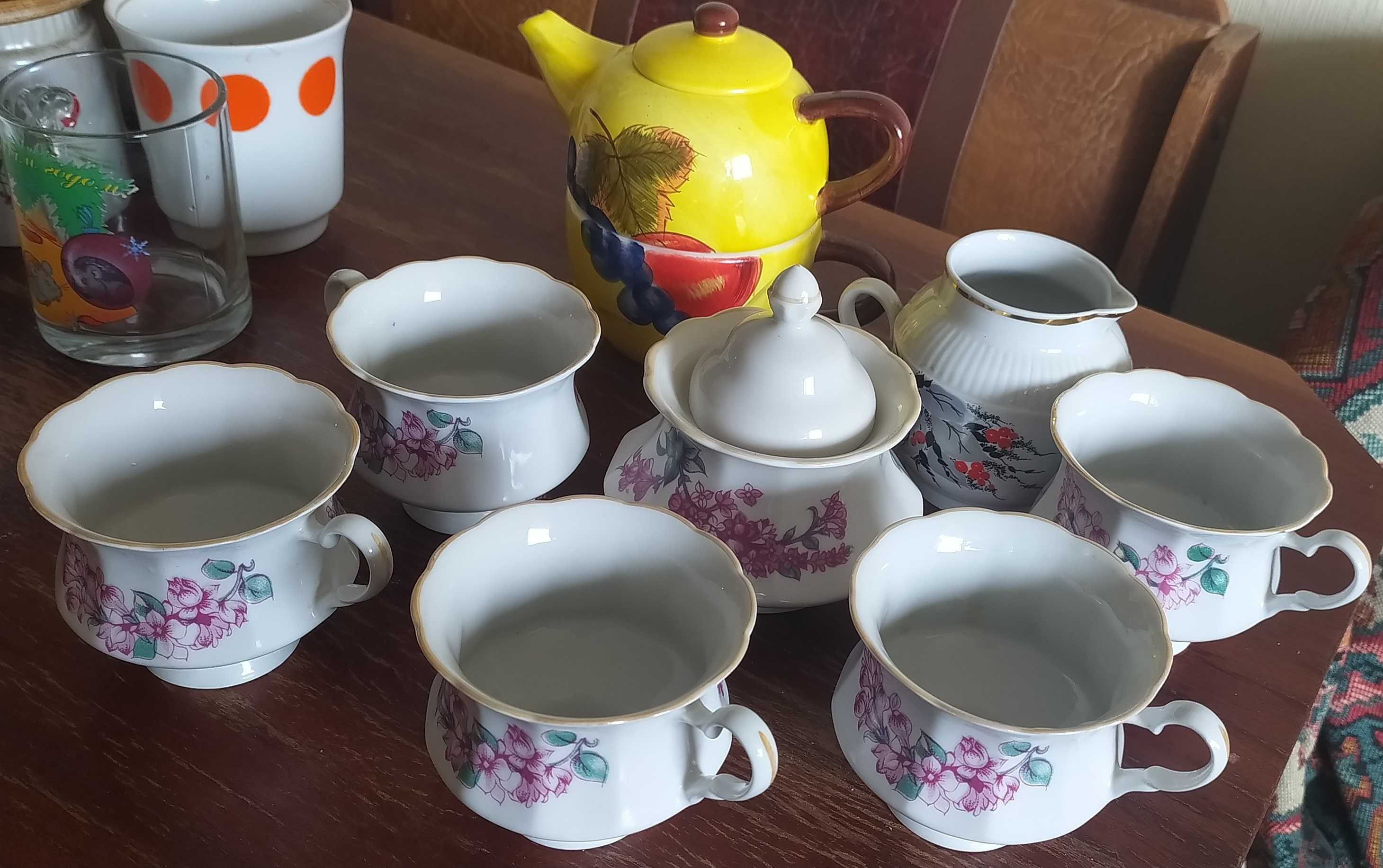 Чашка.Чашки.Чайный набор с сахарницей. чайник заварочный