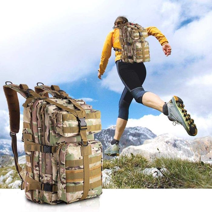 (NOVA) Mochila militar 35 L caminhadas ao ar livre, campismo, trekking