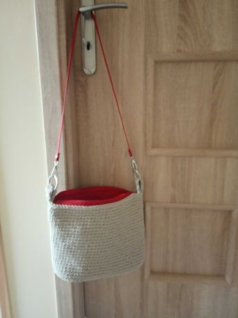 Nowa torebka ze sznurka bawełnianego 3 mm. Rękodzieło
