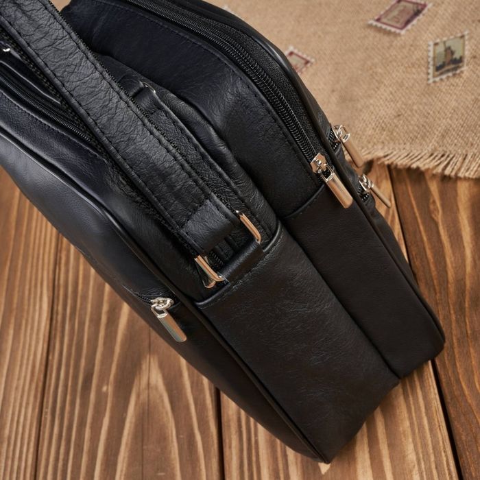 saszetka męska listonoszka na ramię skórzana czarna abruzzo abr-03