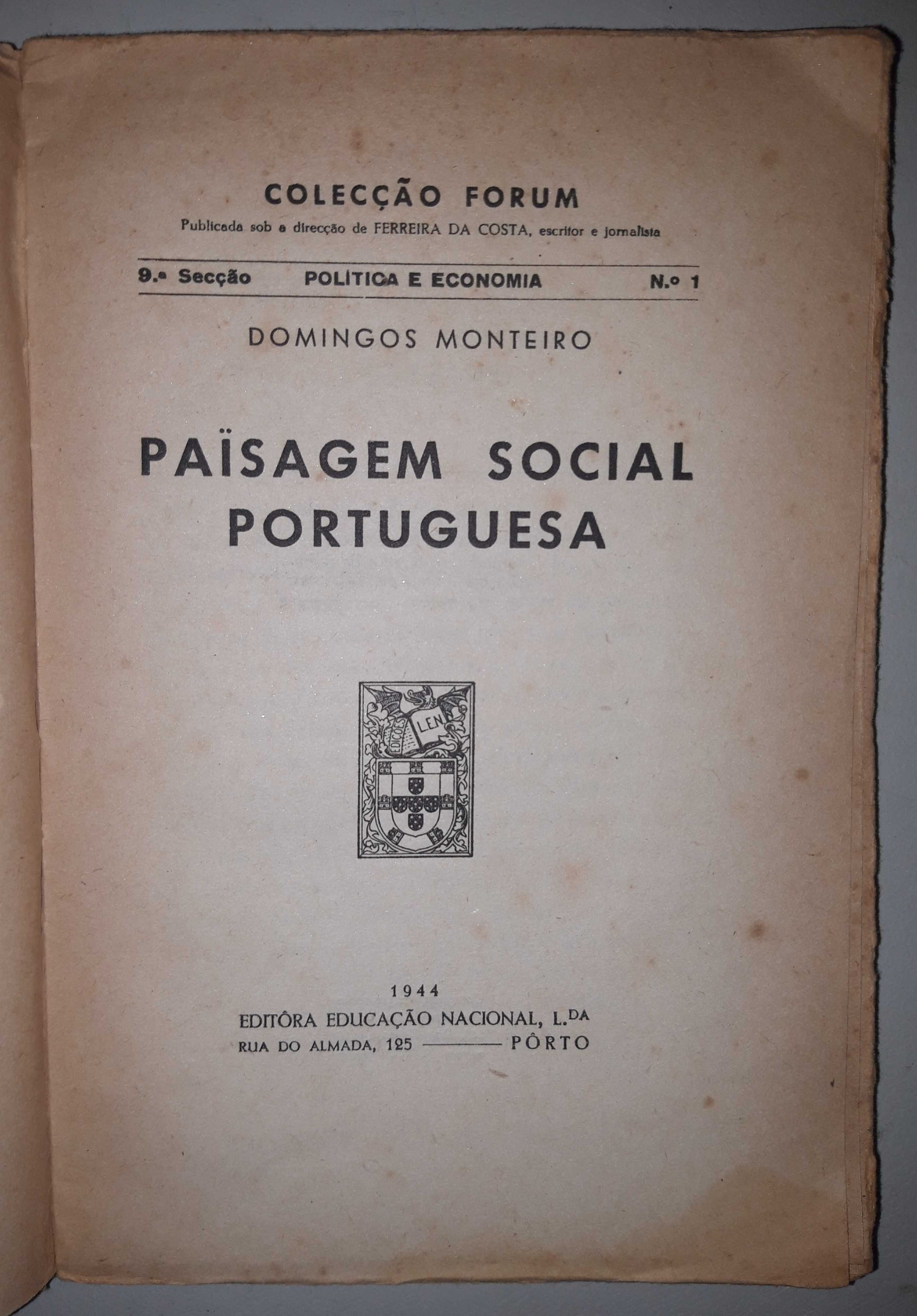 Livro - Domingos Monteiro - Paisagem Social Portuguesa