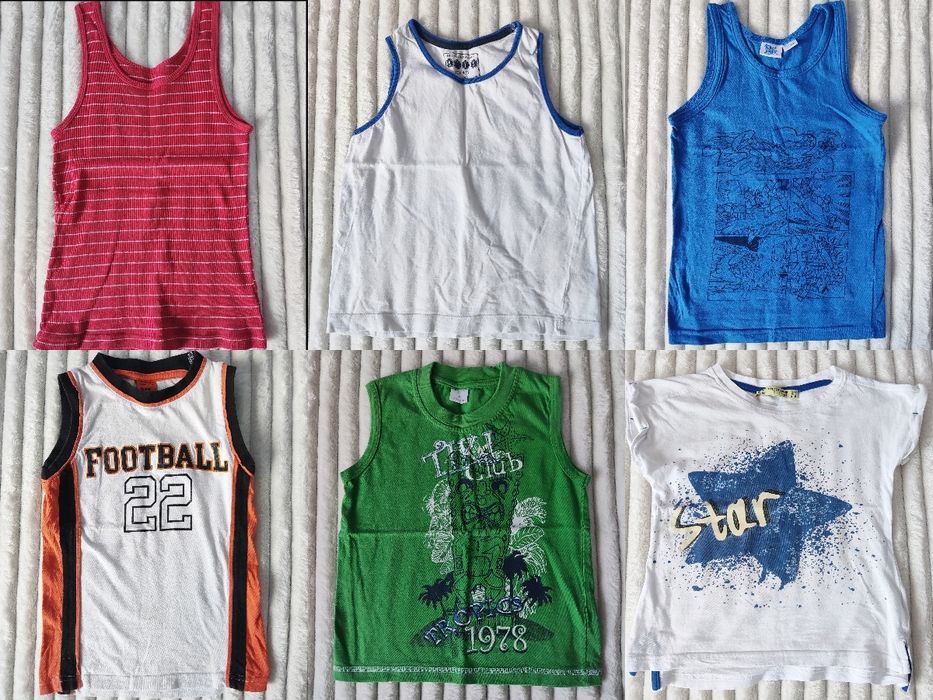 104 H&M Bluzka Bluza khaki biała długi rękaw Bluzeczka chłopięca Koszu