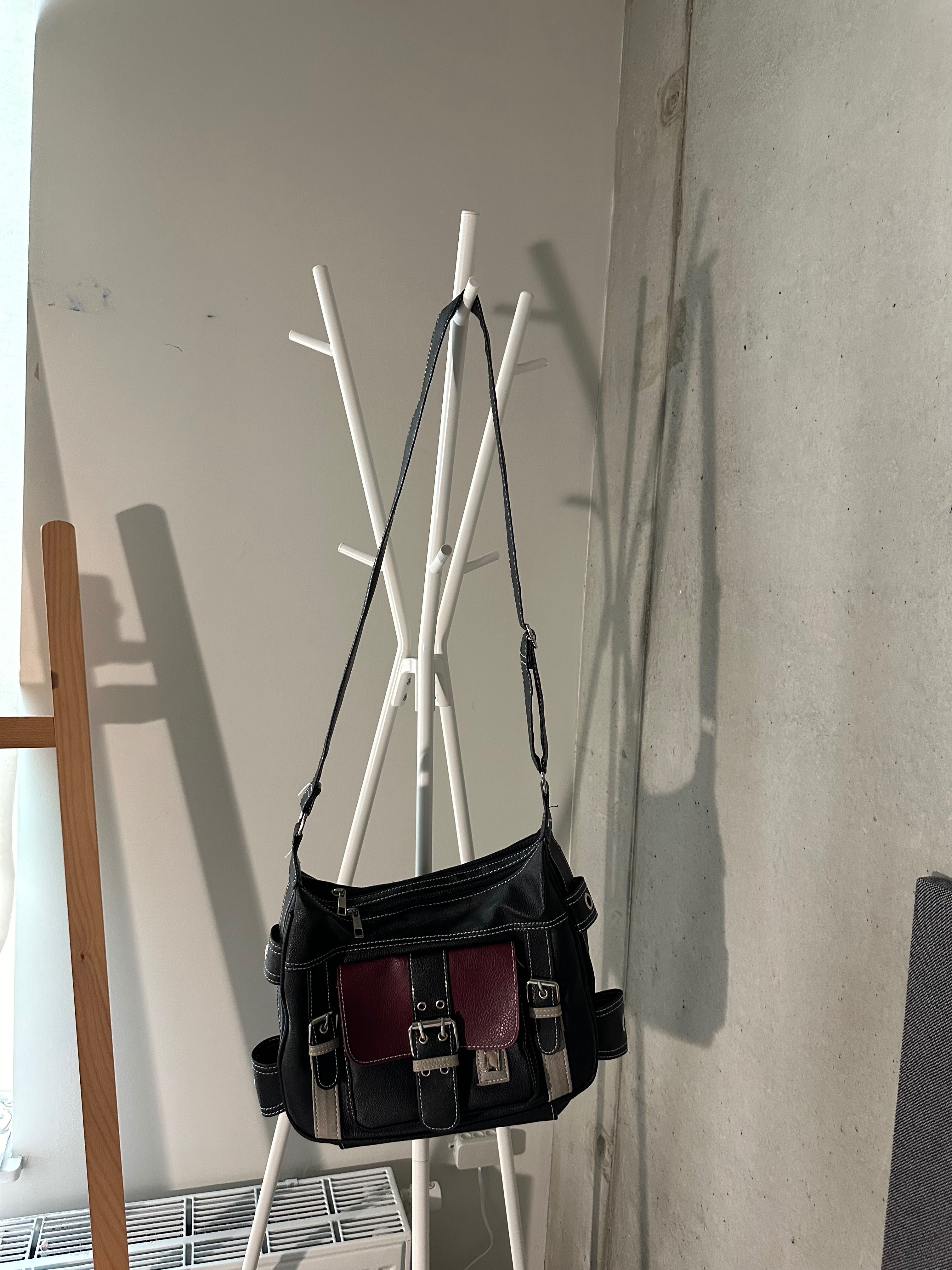 Vintage PU leather y2k crossbody bag