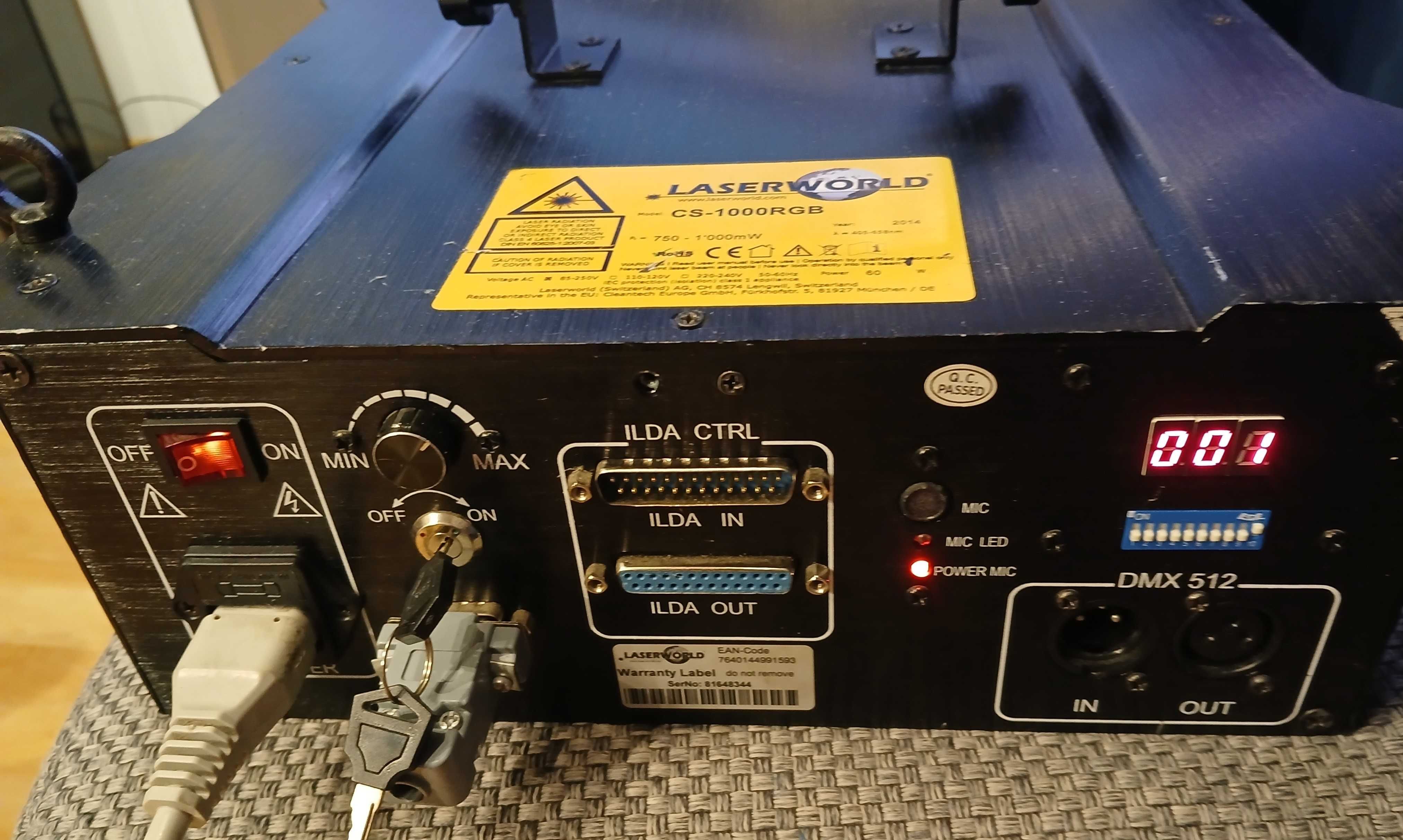 Laserworld CS-1000RGB MKI laser dyskotekowy 1W ilda, DMX