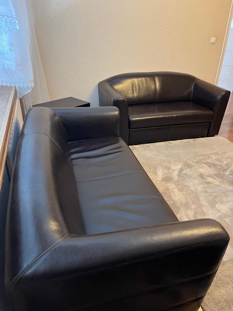 Komplet mebli skórzanych, Sofa, 3+2