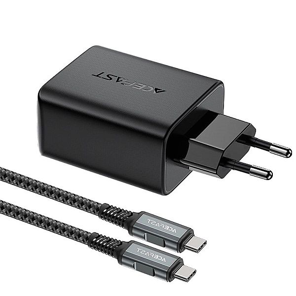 Acefast 2w1 ładowarka sieciowa GaN 65W USB Typ C / USB, adapter przejś