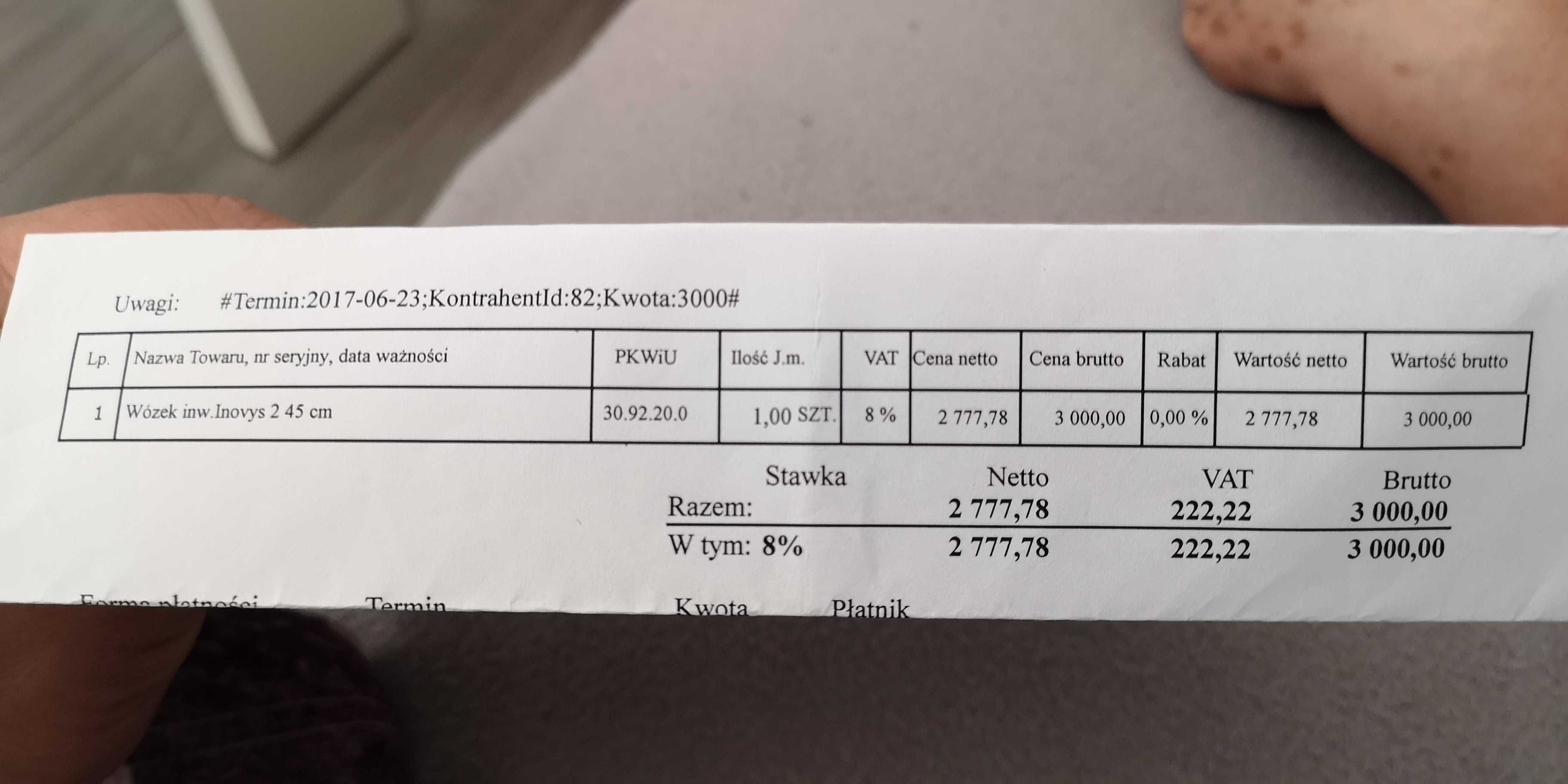 Wózek inwalidzki
