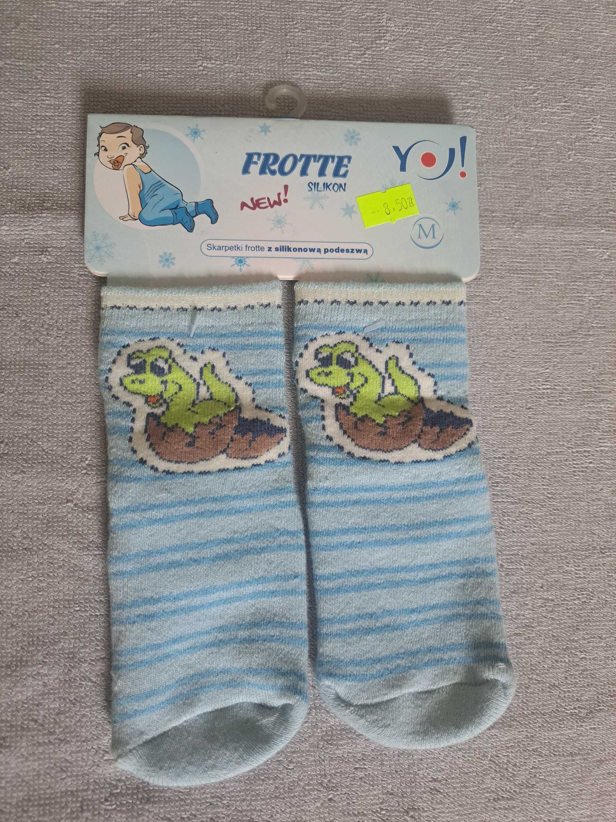 Skarpetki frotte z silikonowa podeszwa, NOWY