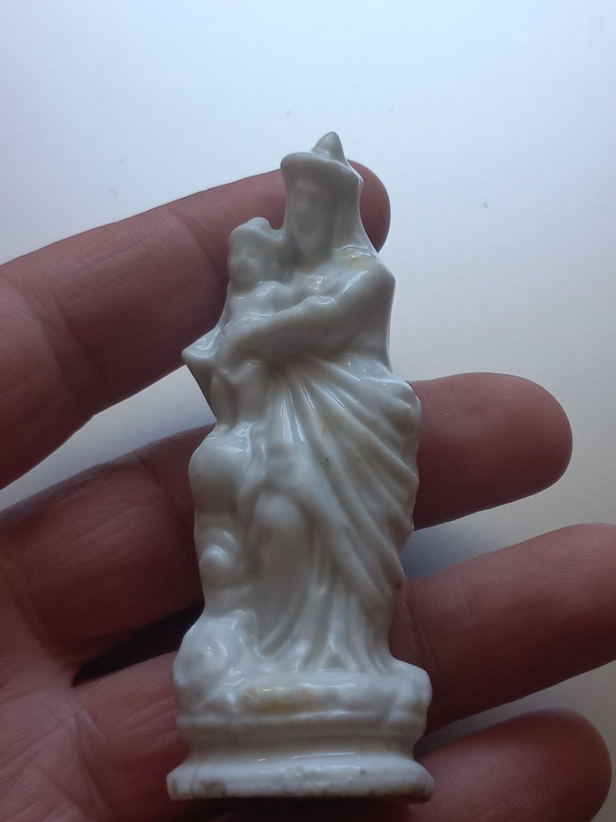 Stara figurka - Madonna z dzieciątkiem, Matka Boska, porcelana