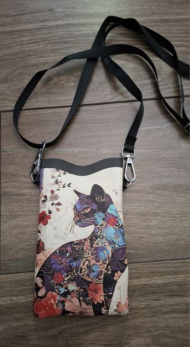 Torebka etui na telefon z kotem 17x10 cm Nowa